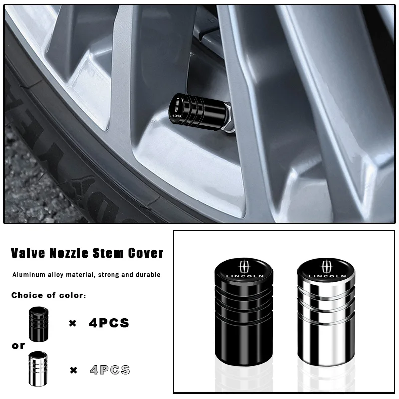 

4 шт., алюминиевые колпачки для клапана автомобиля, для Lincoln Aviator MKS MKX Town MKC MKT MKZ Flyer Navigator 2 2007