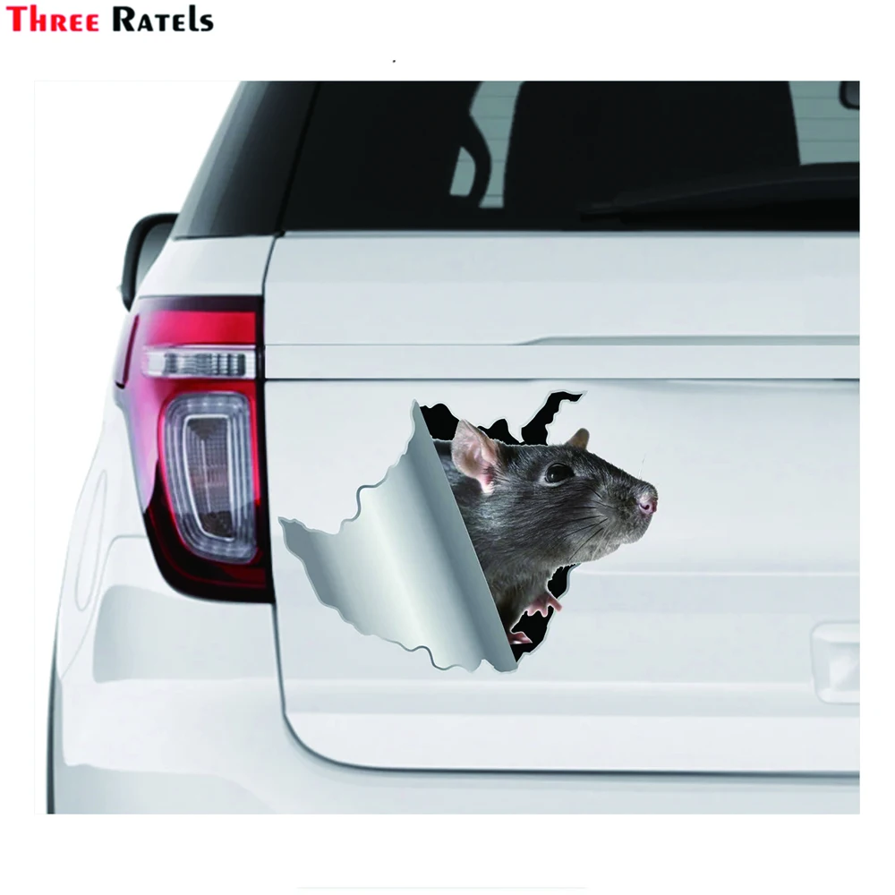 

Three Ratels I714 крыса Автомобильная наклейка виниловый материал животные мышь наклейки для детской крышки скейтборда украшение