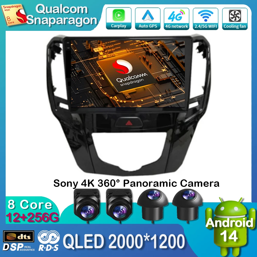 Автомобильный радиоприемник Android 14 для Great Wall H1 M4 2012-2016 Мультимедийный стерео