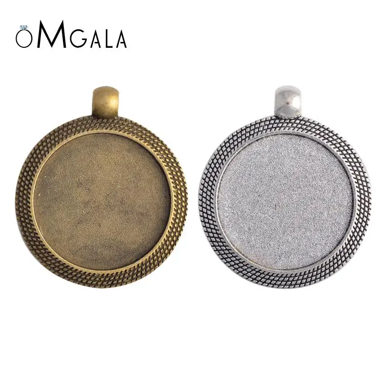 

5 шт., подвеска для кабошона с позолотой и серебром, 25 мм