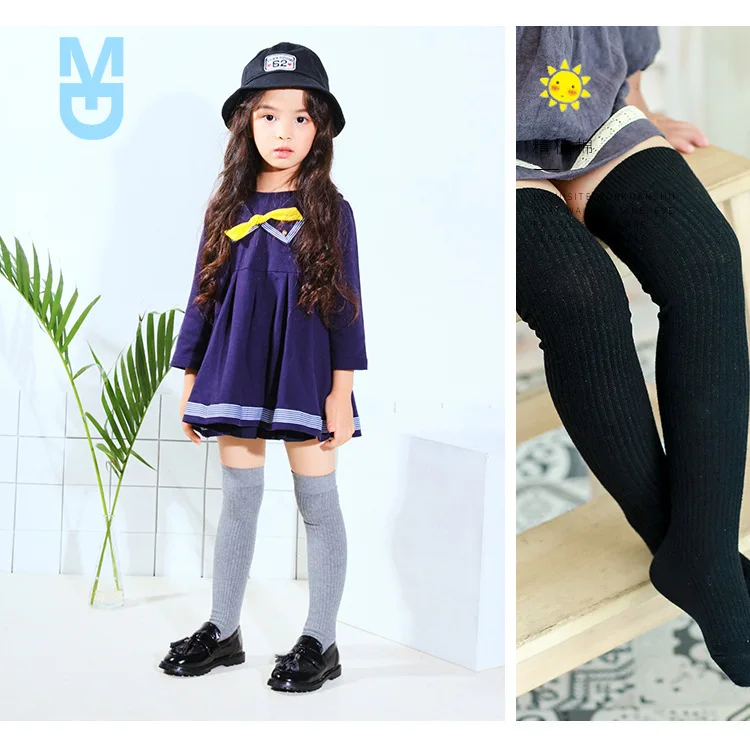

New Spring Autumn Students Long Tube Socks Over Knee High Socks Solid Color Cotton Children's Warm Long Socks For School Girls