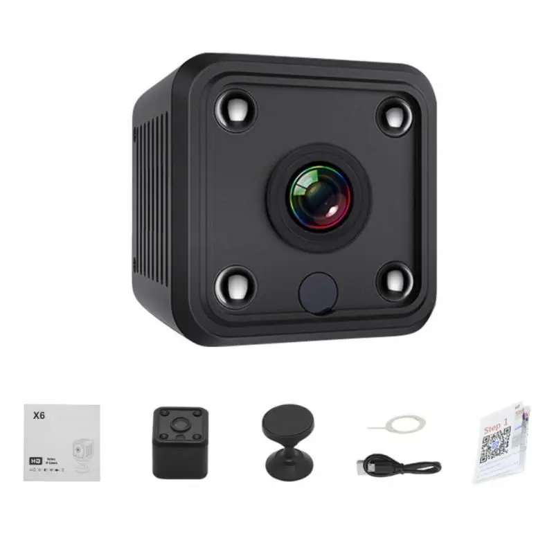 

Hd 1080p Powerful Functions Wifi Sensor Portable Small Cam Mini Camera Smart Home X6 High-definition Dvr Micro Webcam 128gtf
