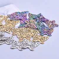 vintage butterfly charms 5pcs stainless steel penants accessories jewelry making crafts necklace for womensmen party gift
