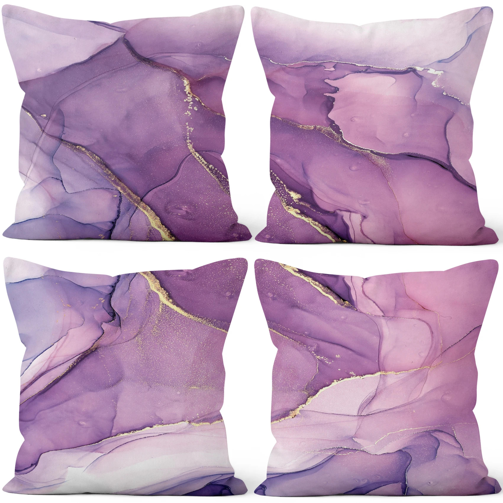 

Современная фиолетовая Золотая мраморная Автомобильная подушка Laeacoo, мягкая фланелевая подушка в абстрактном эстетическом стиле, домашний...