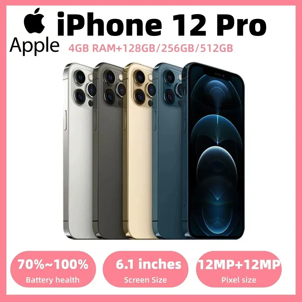 Фото Б/у Apple iPhone 12 Pro, китайская версия, поддержка всех сетей, разблокирован, Face ID, iOS, мобильный телефон, 128 ГБ/256 ГБ, бывший в употреблении iPhone №1