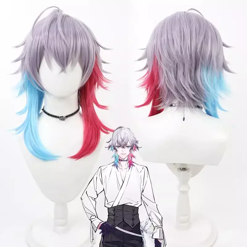 Парик для косплея YouTuber Vtuber Gavis Bettel Цвет: фиолетовый красный синий смешанный
