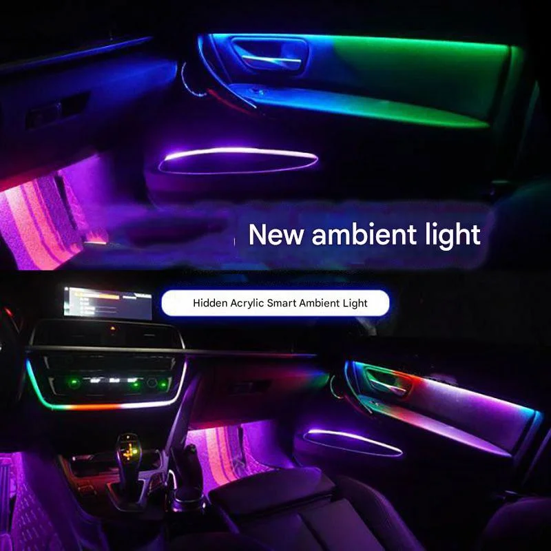 Фото Для Honda Civic INTEGRA 16-21 22: комплект светодиодной RGB-подсветки с эффектом переливающихся цветов, управление через приложение, голосом и кнопками, декоративный комплект для создания атмосферы в автомобиле. №2