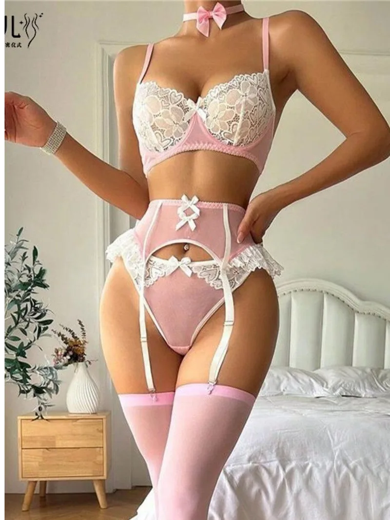 Сексуальный женский бюстгальтер кружевной комбинезон перспективный сетчатый