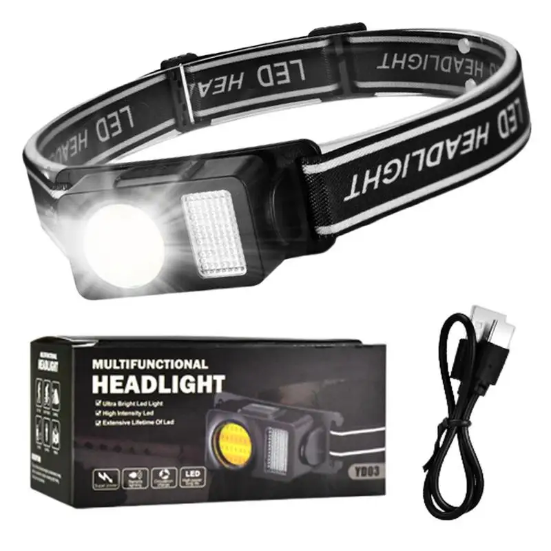 

Headlamps For Adults Rechargeable LED Headlamps Rechargeable Lightweight Headlight Comfortable Elastic Band High Brightness USB
