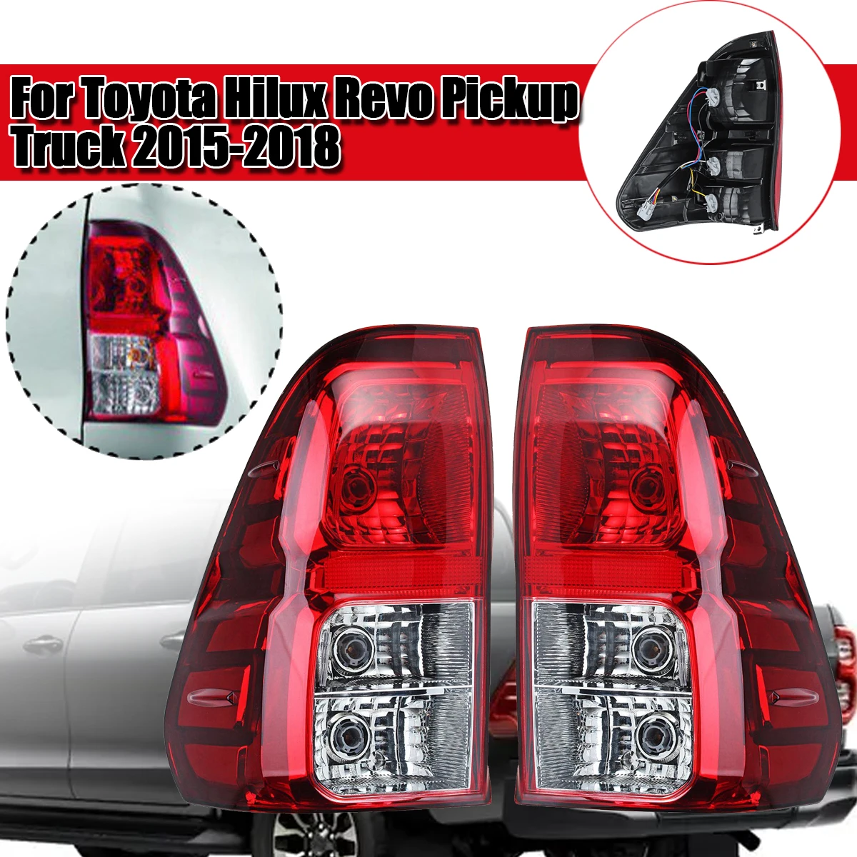 

Rear Left/Right Tail Light Lamp Taillamp with Harness For Toyota Hilux Revo 2015 2016 2017 2018 Car light Replacement