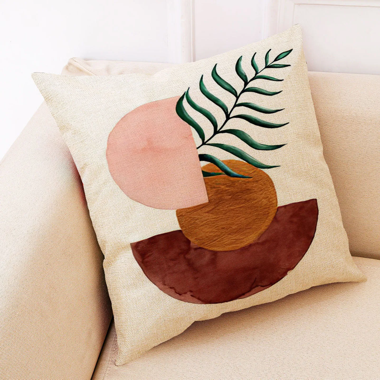 

Minimalist Throw Pillow Case Gifts Mom Daughter Sister Decor Gifts 18x18 Inch Linen Cushion Cover For Sofa Couch