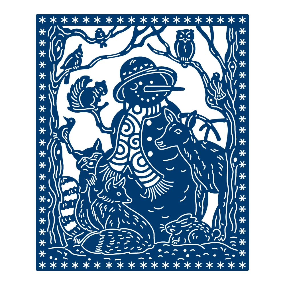 

Animals on Tree Christmas Snowman Metal Cutting Dies Diy Scrapbooking Craft Stencil Photo Template Decor 2022 New