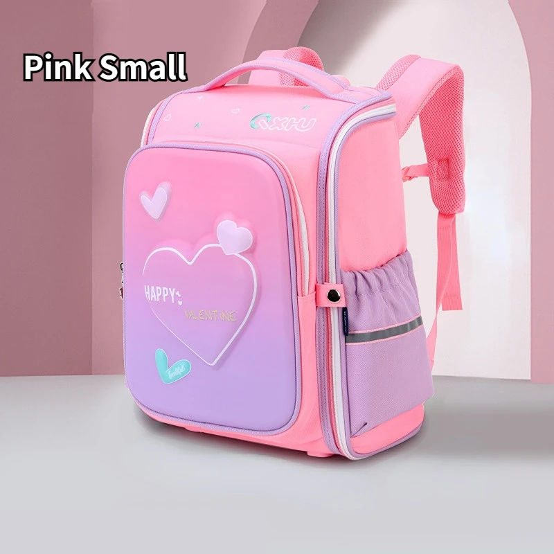 Children Primary Large Backpack Lovely Pink Print Princess Schoolbag Cute Girls School Bags Heart Kids Bookbags Mochila Escolar