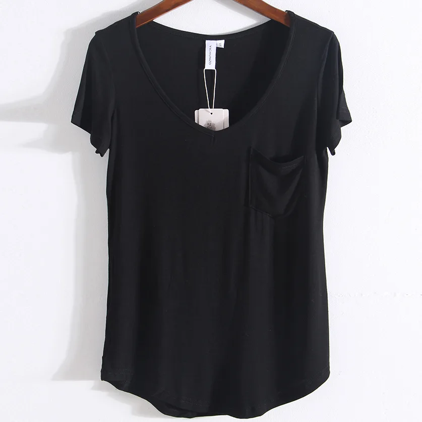 

2021 autumn women t shirt cottoWomen Summer's new solid color loose Broadcloth