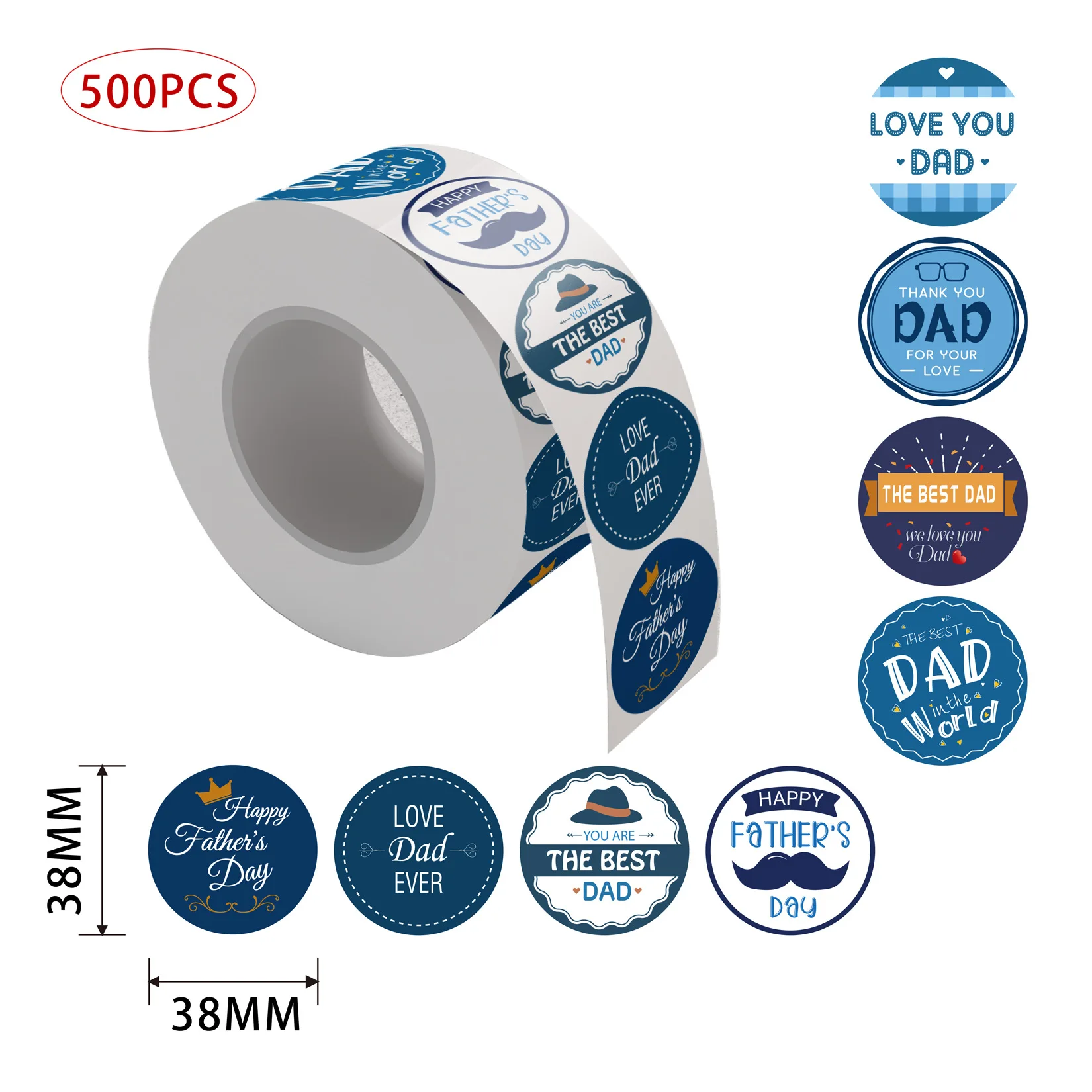 

Father'S Day Gift Decoration Stickers Gift Packaging Stickers Circular Gift Stickers Reading Sticker Pack