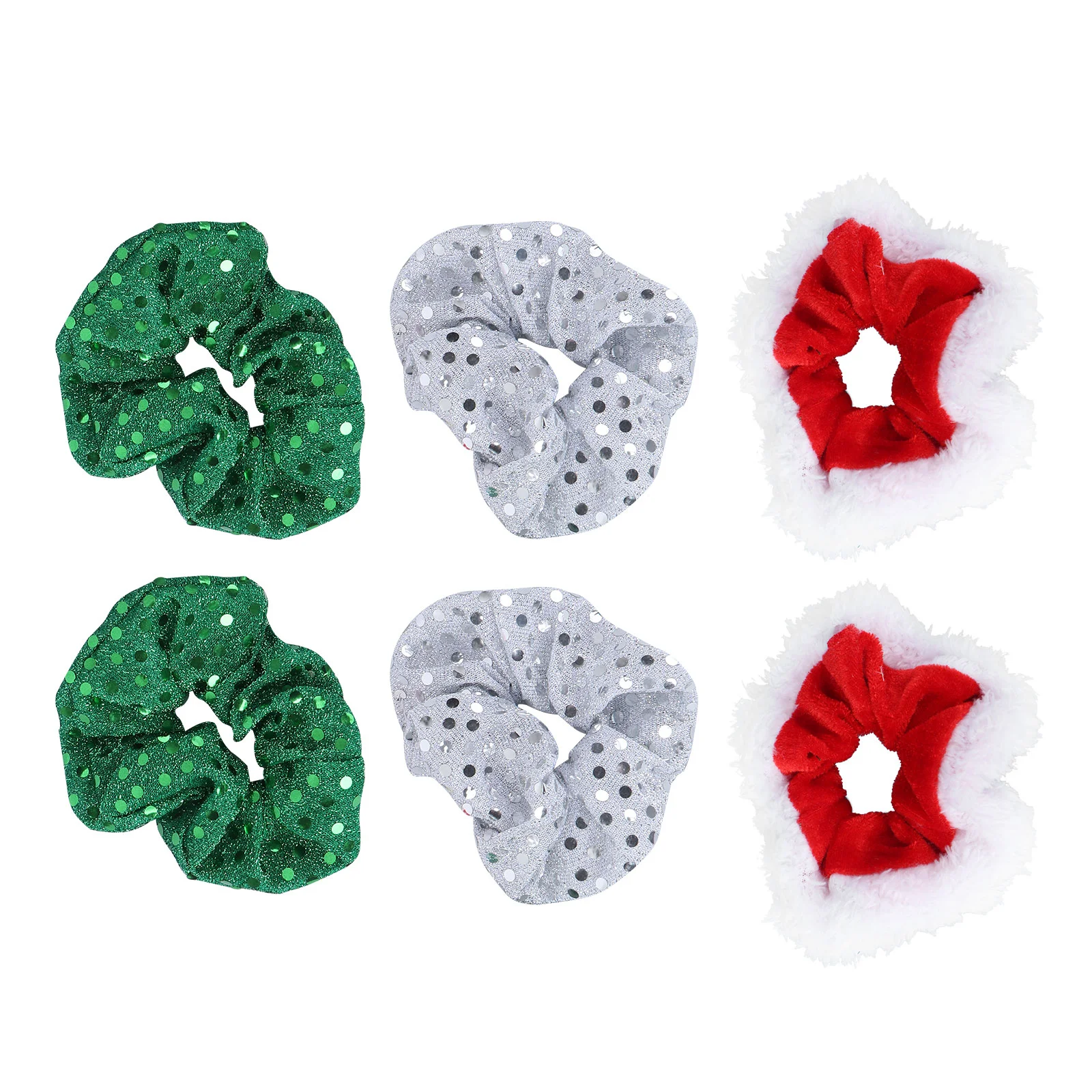 

6PCS Christmas Elastic Hair Ties with Sequin Elastic, Ponytail Holder Hair Hccessories, Great Gifts for WomenHalloween
