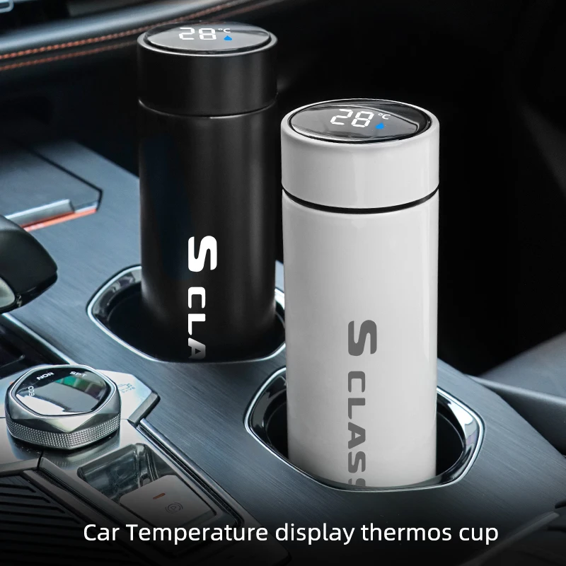 

Digital Thermos Cup For Mercede Benz S CLASS Intelligent Temperature Display Water Bottle Heat Preservation Vacuum Thermo Flask
