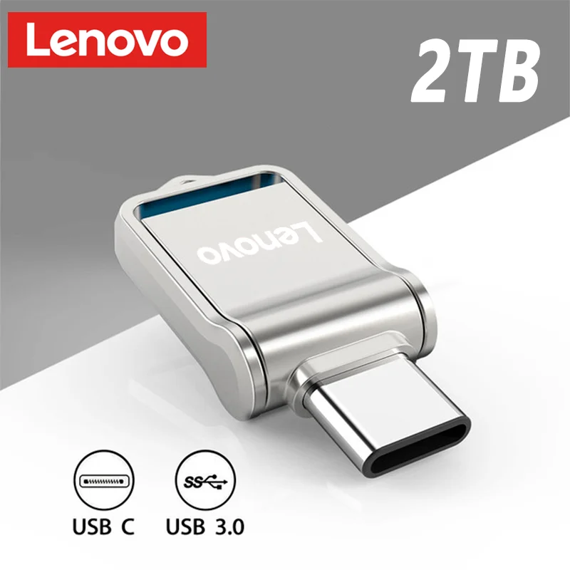 

Lenovo USB Flash Drive 2TB Dual-Use OTG Dual Flash Memory Portable Flash Drive Usb 3.0 Type-C Interface High Speed File Transfer