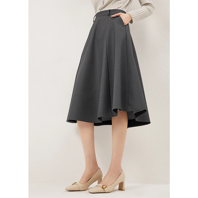 

Женская юбка до середины икры, дизайнерская юбка из полиэстера и полиамида на молнии
