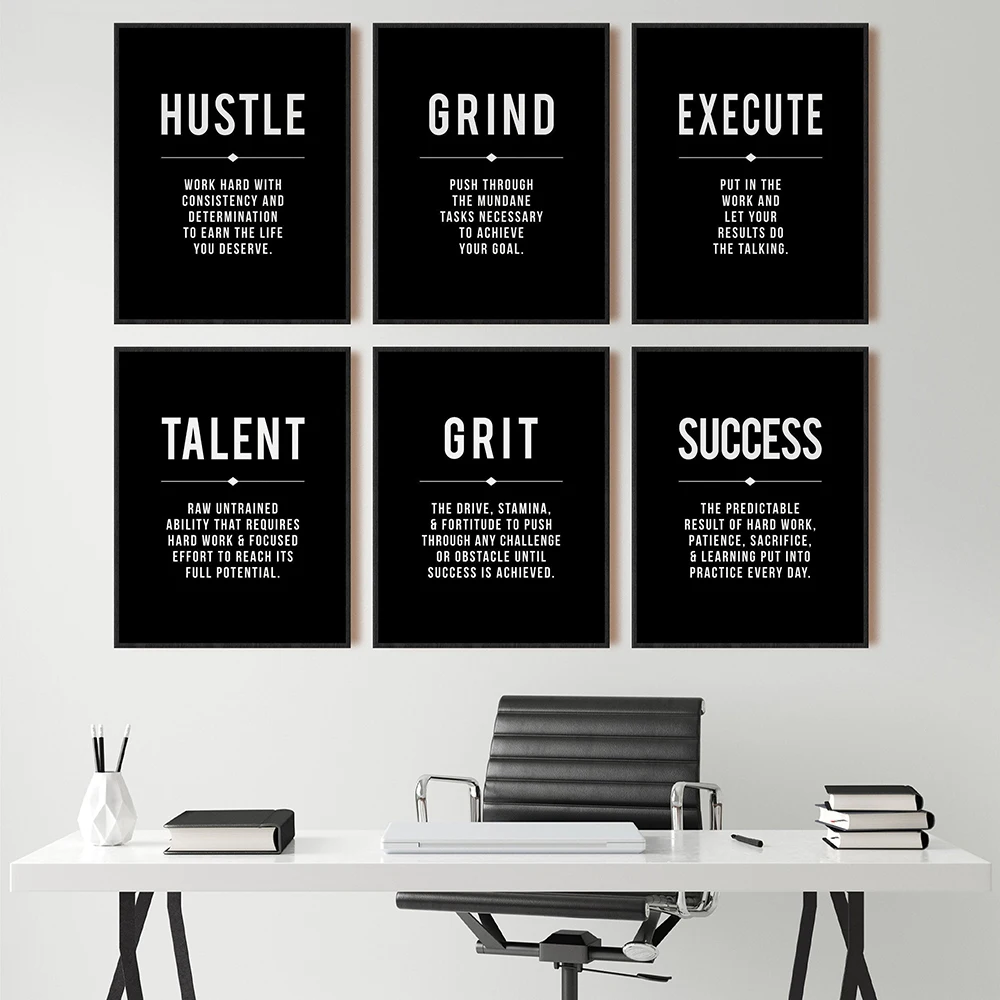 

Grind Hustle Success Motivational Posters And Prints Office Decor Modern Art Entrepreneur Motivation Canvas Painting Pictures