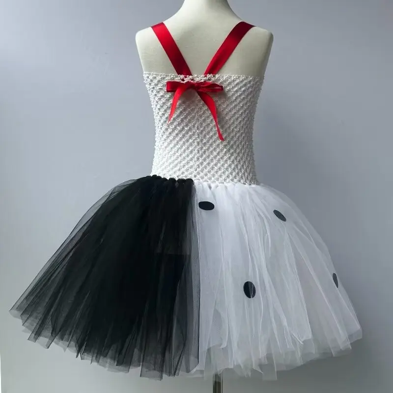 Белое черное платье-пачка с собакой далматинца для маленьких девочек костюмы на