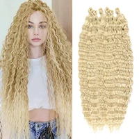 dansama 32inch synthetic crochet hair braids long water deep wave twist afro curls crochet braid ombre braiding hair extensions