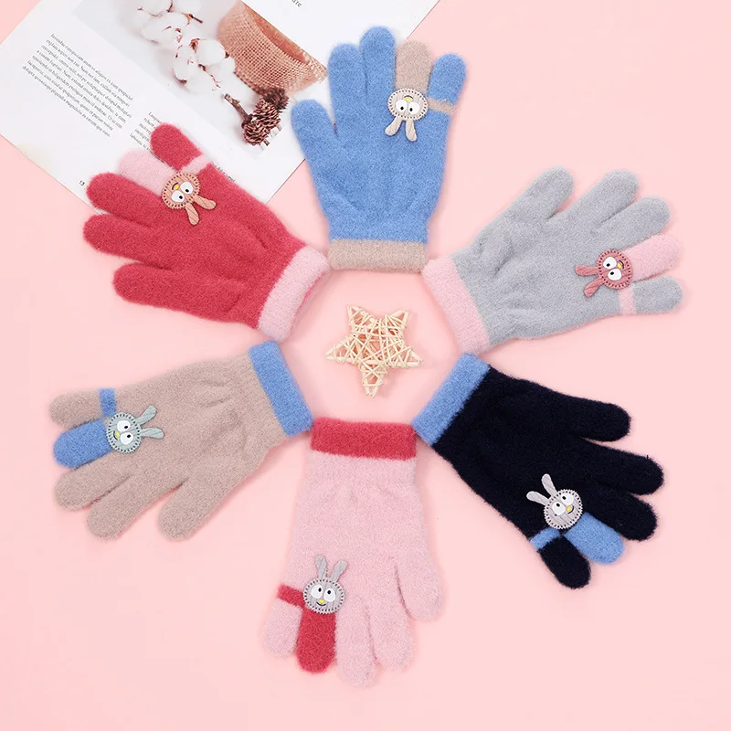 

Winter Kids Mittens Cartoon Full Finger Gloves Boys Girls Outdoor Warm Gloves For Children перчатки детские рукавички детские