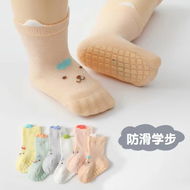 

Нескользящие носки для малышей, милые носки для пола с рисунком животных, носки для новорожденных, хлопковые носки для младенцев, Детские аксессуары