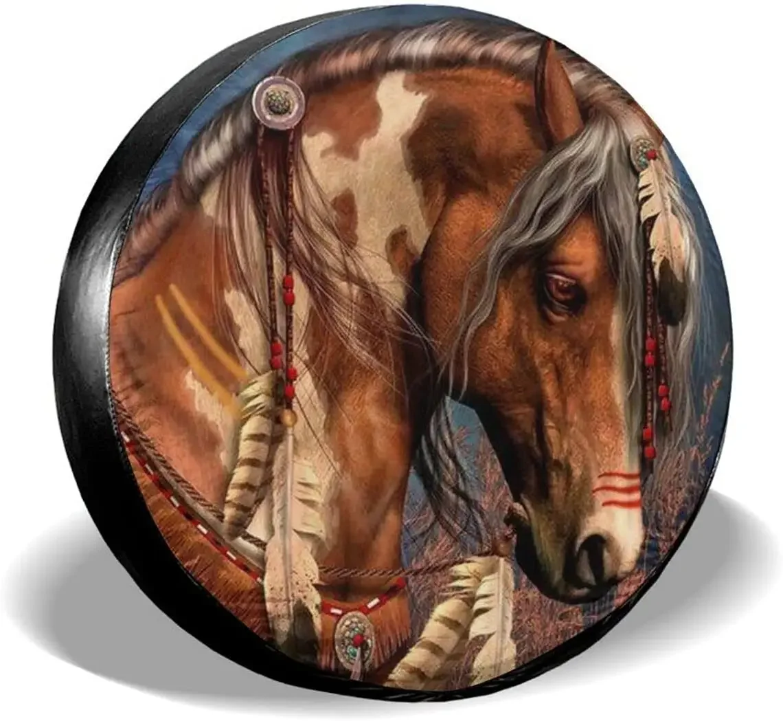 Оригинальные американские Чехлы для запасных колес с татуировкой и лошадью