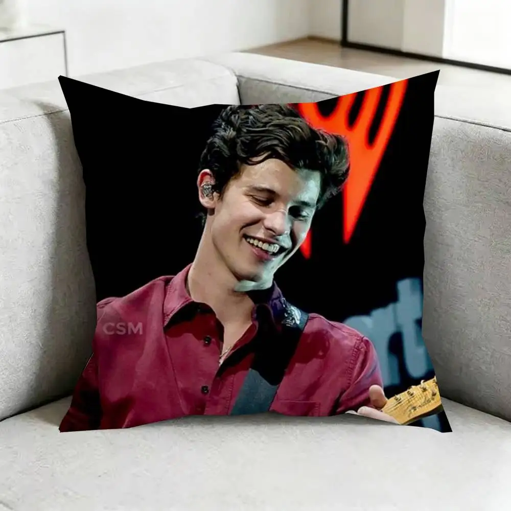Фото Наволочка Stitches S-Shawn Mendes-S Square с двусторонним принтом, для спальни, прикроватная, для дивана, чехол для подушки, подарок №4