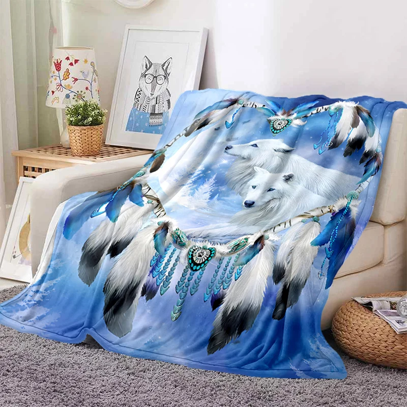Wolf Soft Blanket Sublimation Animal Covered Blanket Bedding Flannel for Children and Adult Bedrooms Decor wolf Blanket