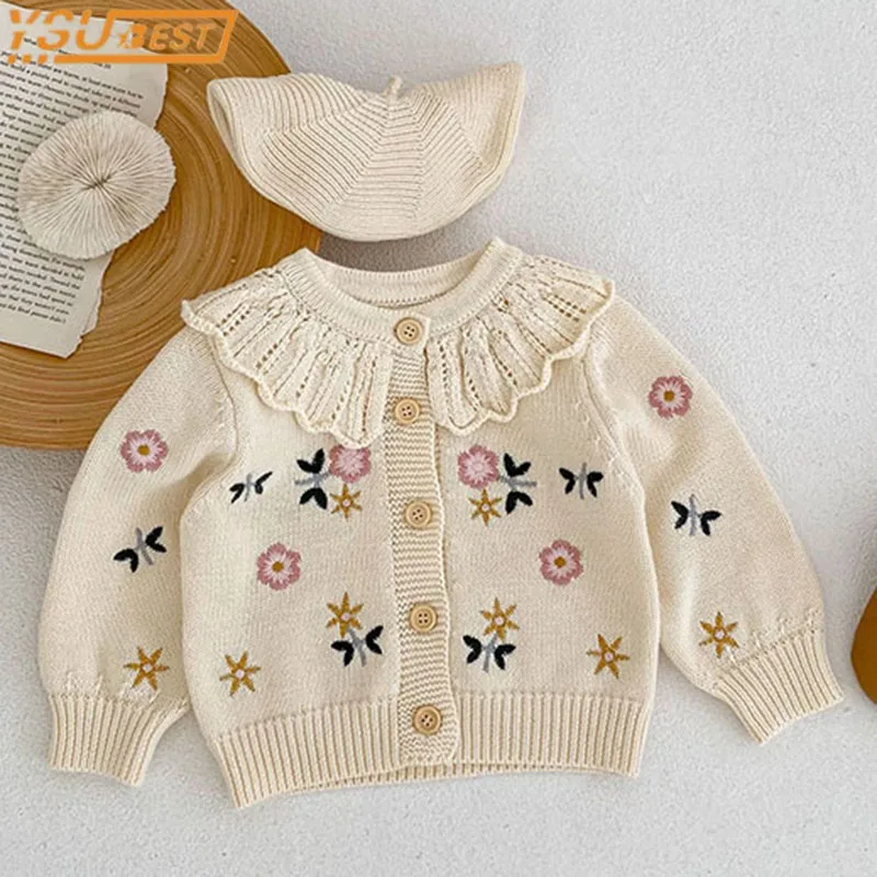 

Детский демисезонный Кардиган с длинным рукавом и цветочным принтом