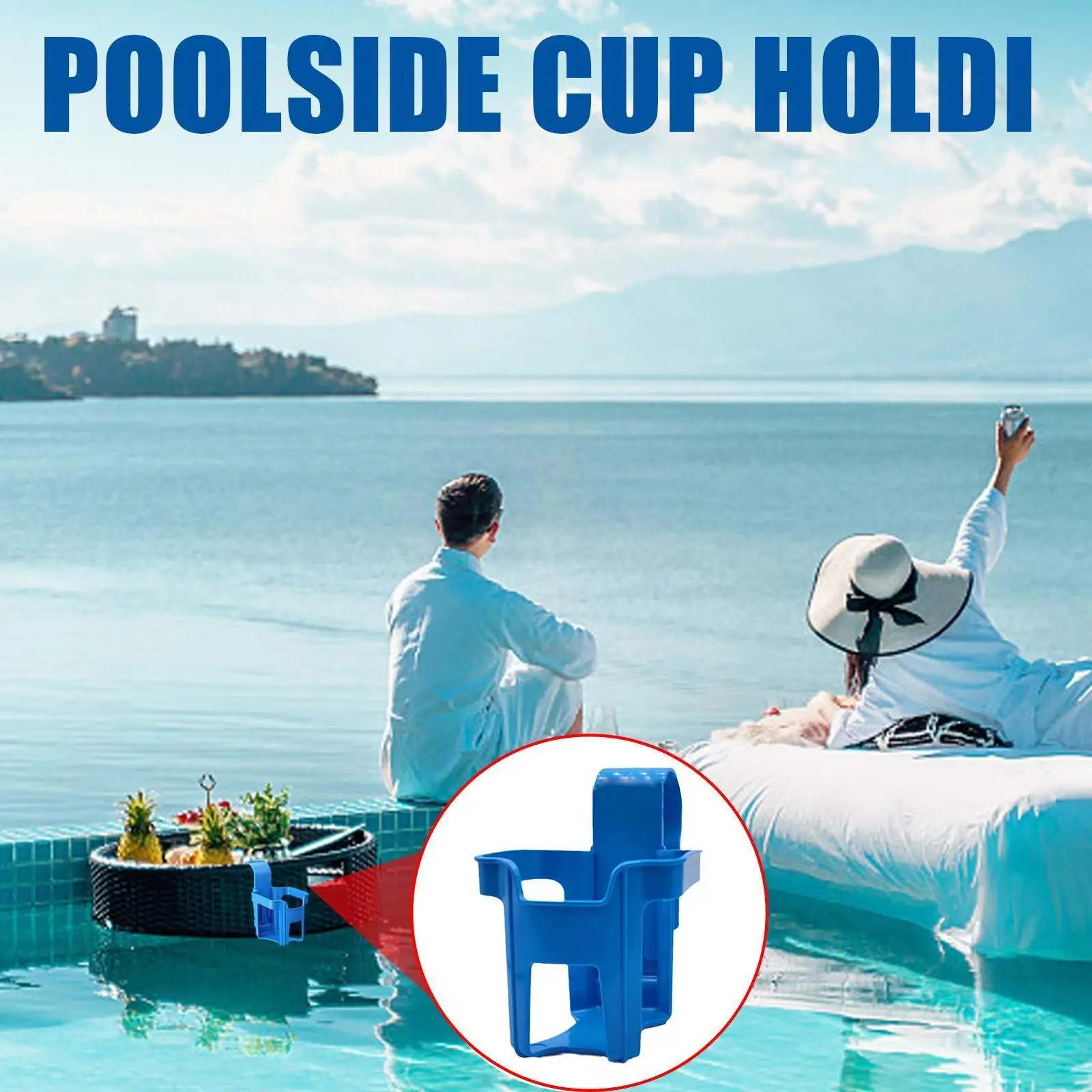 

Poolside Cup Holder for Refreshing Drinks Plastic Water Cup Hanging Holder Container Hook for Above Swimming Pool Side L8H9