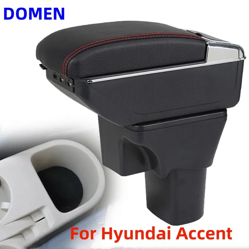 

For Hyundai Accent Armrest box Original dedicated central armrest box modification accessories Dual Layer USB Charging
