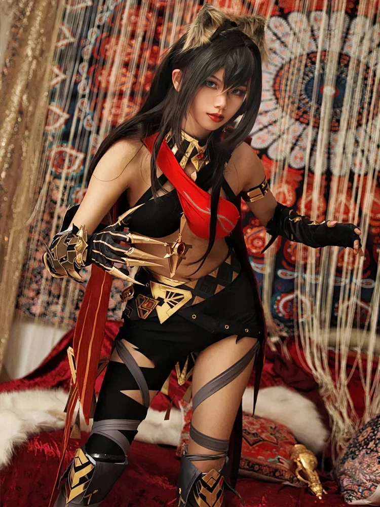 Женский костюм для косплея Game Genshin Impact Dehya парик Сумеру геншина аниме сексуальный