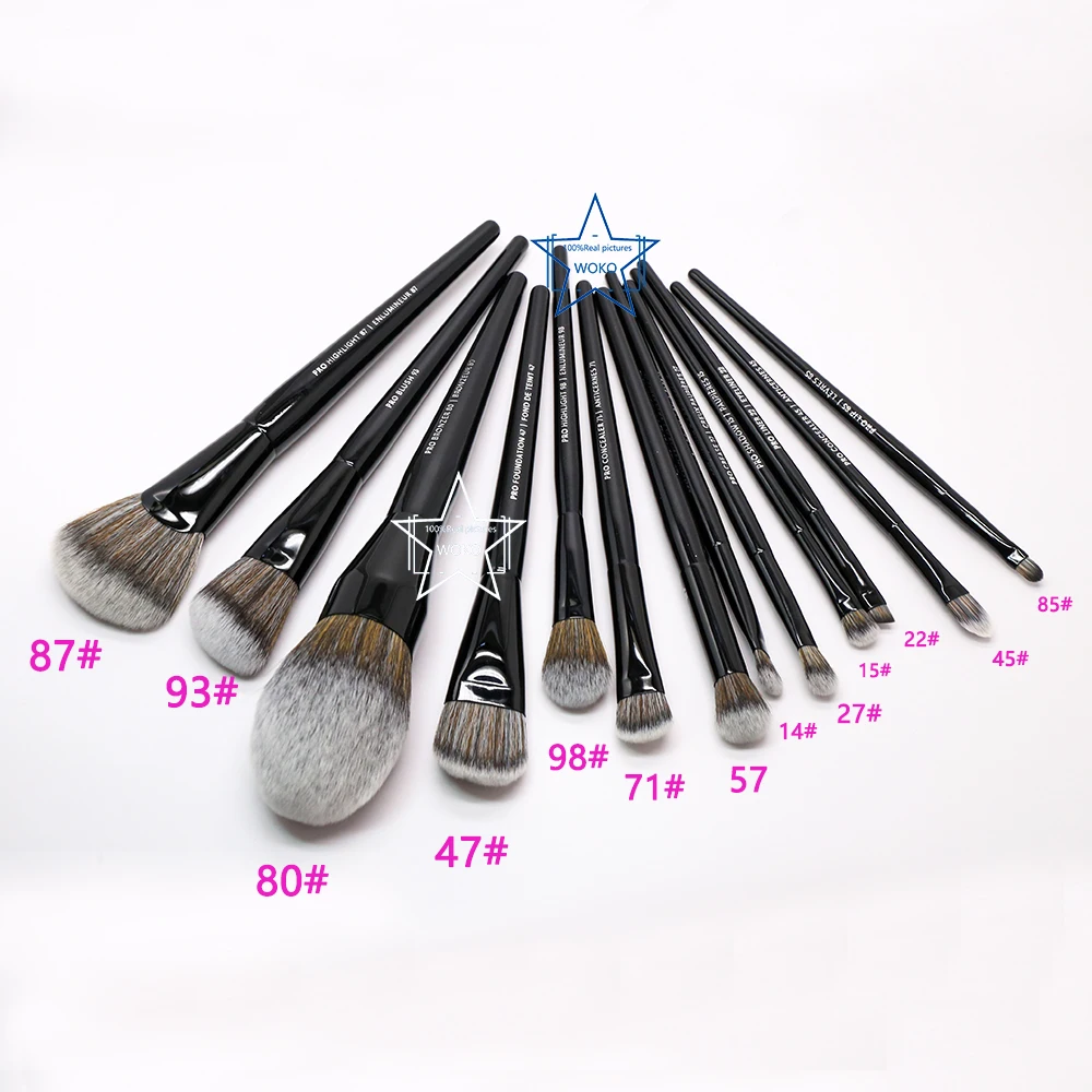 

4-20Pcs Black Makeup Brushes Set Professional Natural Hair Brushes Kit Foundation Powder Contour Eyeshadow Blush Make up Brush