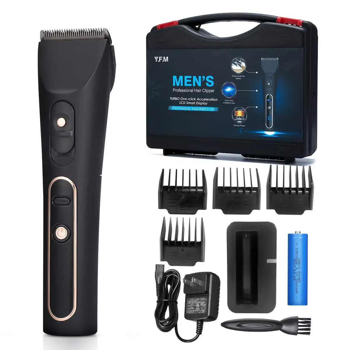 

Waterproof Rechargeable LCD Display Cordless Hair Clippers For Men Women Kids Electric Beards Body Hair Trimmer Hair Cutting Kit