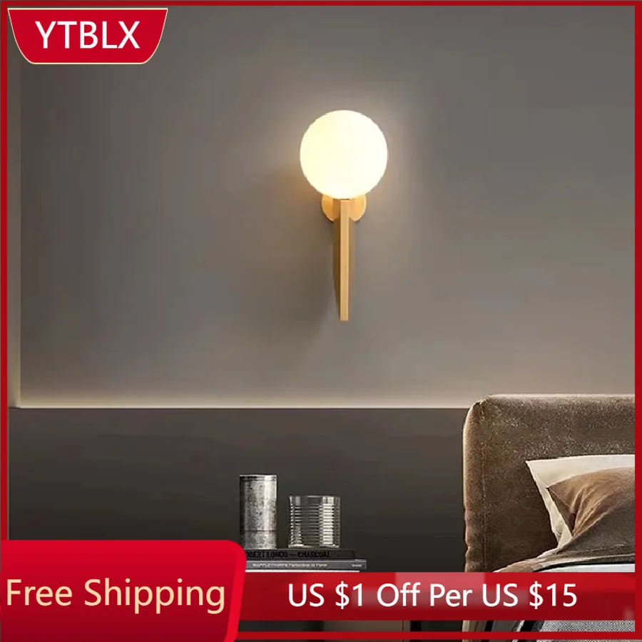 

Modern Luxury Copper Wall Lamp LED Minimalist G9 Bulbs Sconce Bedroom Living Room Aisle Background Wall Light Gold Stair Light