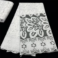 pure white african lace fabric 2022 high quality lace nigerian sequin lace fabric french milk silk fabric for wedding dress ml5n