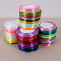 6mm silk satin ribbons 22metersroll wedding chair decoration diy crafts supplies white red green blue pink purple gray ribbons
