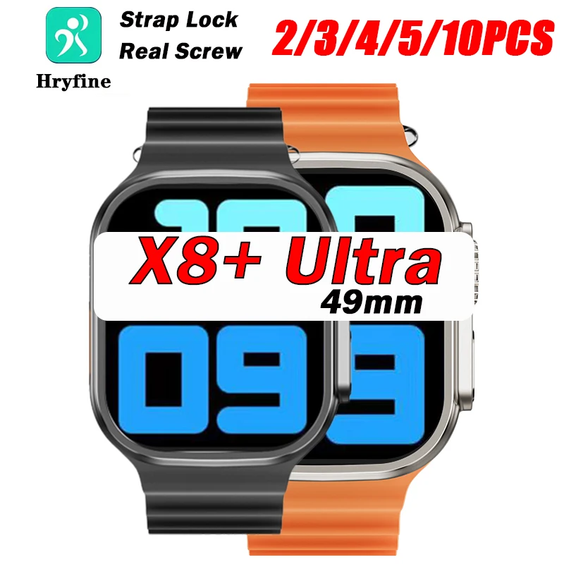 

X8+ Ultra Smart Watches 2023 Women Men IWO Series 8 Ultra WATCH 9 Strap Lock Real Screw Bluetooth Call Wholesale 2/3/4/5/10PCS