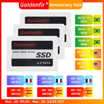 Goldenfir SSD 120GB 250GB 500GB 960GB SSD 2.5 Hard Drive Disk Disc Solid State Disks 2.5 1