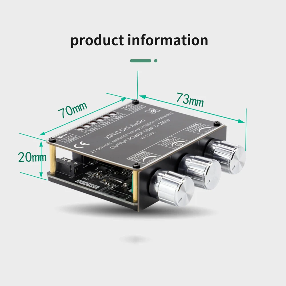 XY-E100L App Control 50Wx2 + 100W Плата усилителя 2 1 каналов Bluetooth-совместимость 5 AUX модуль