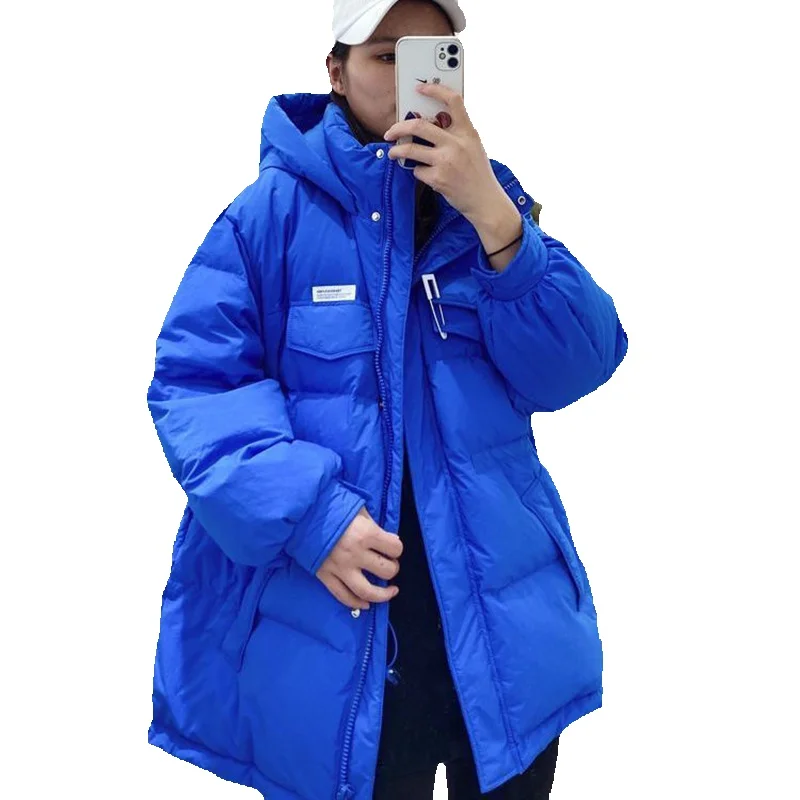 

Women Coat Blue Down Padded Jacket 2023 New Winter Female Student Clothing Fashion