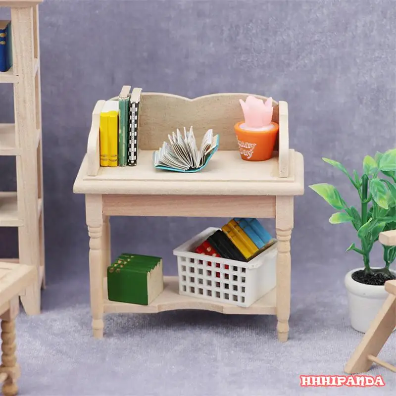 

1PC 1:12 Dollhouse Miniature Wooden Blank Desk Table Model For Doll House Furniture Toys Accessor Christmas Gift