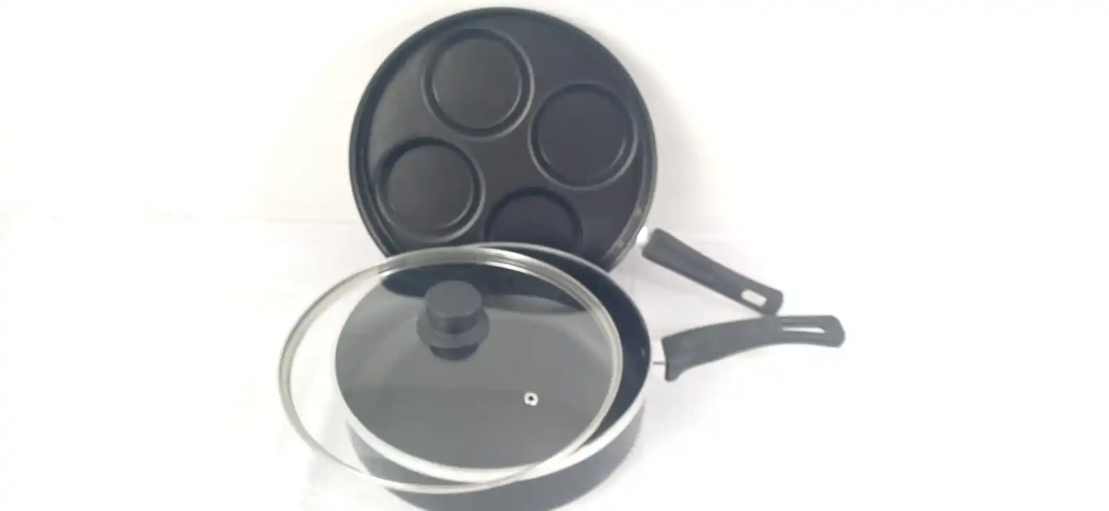 

No. 24 Non-stick Frying pan with Glass Lid + Teflon 4 in 1 Black Non-stick Frying pan