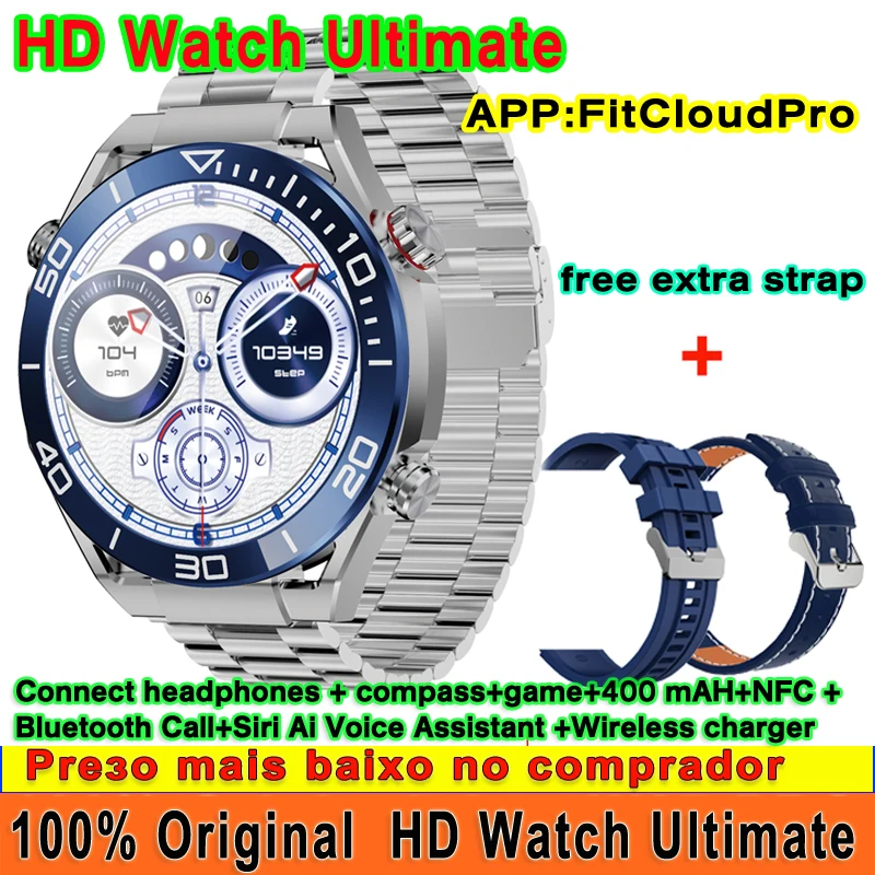 

Compass Original 2023 Smart Watch Men HD Watch Ultimate 466*466 HD Siri Bluetooth Call NFC Sprots Smartwatch IP68 Waterproof