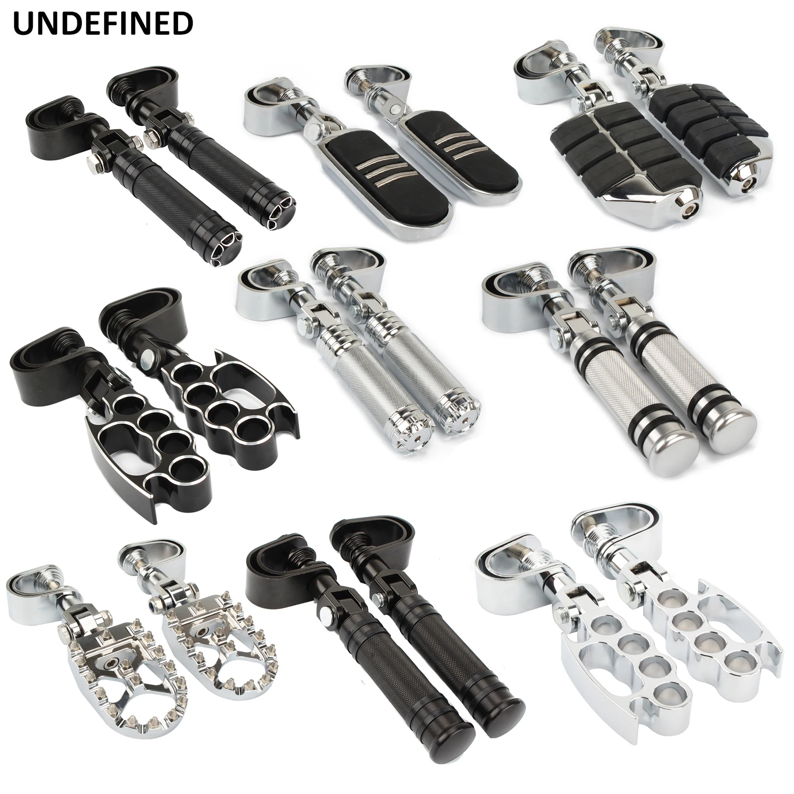 25mm-32mm Motorcycle Highway Pegs Crash Bar Clamp Mount Engine Guard Foot pegs Footrest For Harley Sportster Softail Chopper