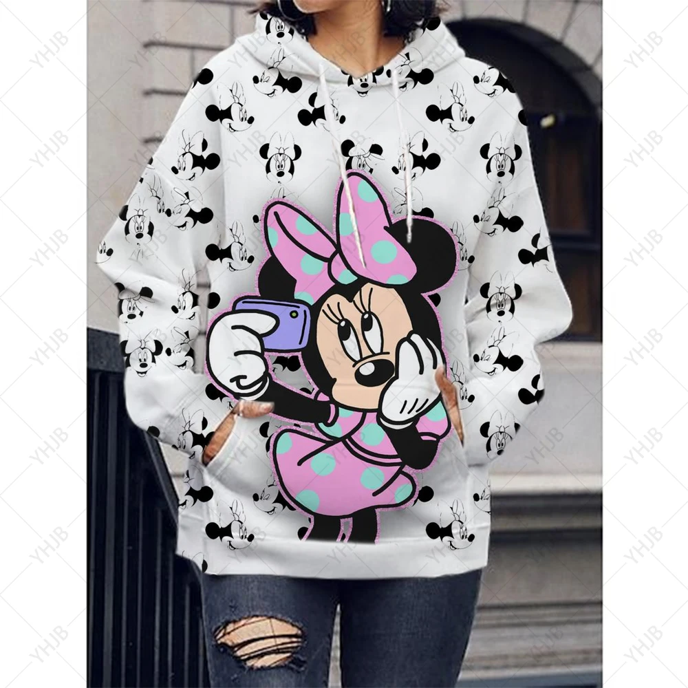 

Женская толстовка с капюшоном и принтом Минни, Y2k
