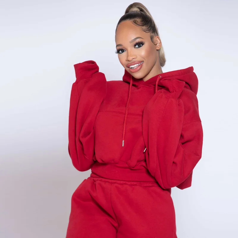 

Thick Hoodie Women Large Size Female Outfit Ladies Clothing Long Sleeve Loose Sweatpants Solid Casual Coats 2 Piece Set Winter